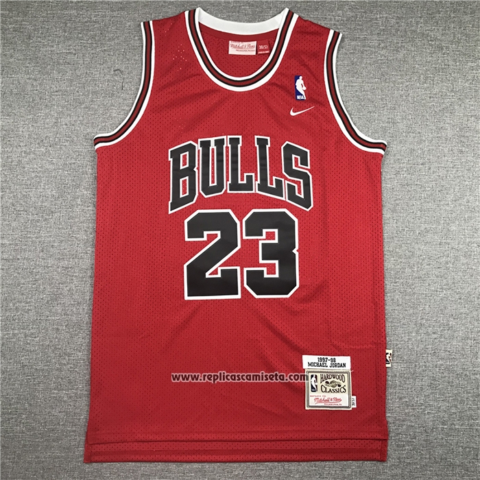 Camiseta Chicago Bulls Michael Jordan #23 Hardwood Classics Throwback 1997-1998 Rojo